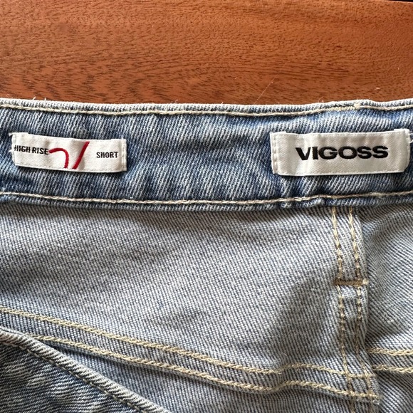 Vigoss Women Jeans‎ Shorts 20W Blue Light Wash High Rise 4" Inseam Stretch Plus - Picture 3 of 6